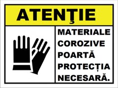 Placuta pentru materiale corozive poarta protectia necesara