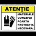 Placuta pentru materiale corozive poarta protectia necesara